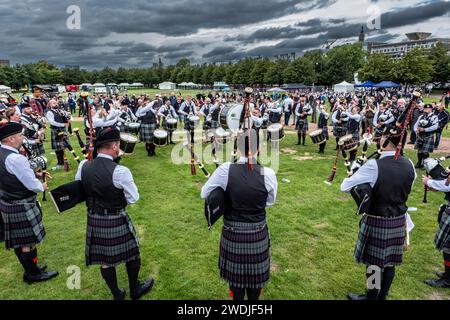 Pipe Bands au World Pipe Band Competition Banque D'Images