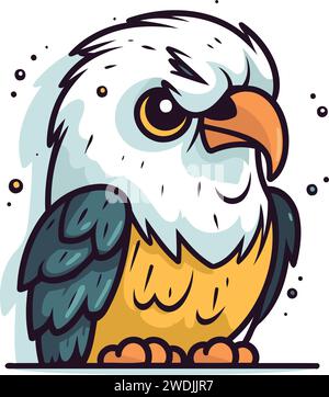 Jolie illustration de dessin animé d'un aigle chauve. Clip art vectoriel Illustration de Vecteur