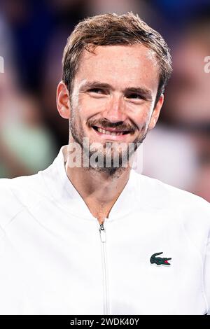 Melbourne, Australie. 20 janvier 2024. Daniil Medvedev lors du tournoi de tennis Australian Open AO 2024 Grand Chelem le 20 janvier 2024 à Melbourne Park en Australie. Photo Victor Joly/DPPI crédit : DPPI Media/Alamy Live News Banque D'Images