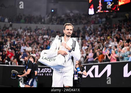 Melbourne, Australie. 20 janvier 2024. Daniil Medvedev lors du tournoi de tennis Australian Open AO 2024 Grand Chelem le 20 janvier 2024 à Melbourne Park en Australie. Photo Victor Joly/DPPI crédit : DPPI Media/Alamy Live News Banque D'Images