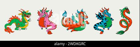 Dragon chinois, symbole lunaire de 2024 ans Illustration de Vecteur