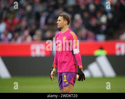 München, Deutschland 21. Janvier 2024 : Fussball, Herren, Bundesliga, saison 2023/2024, FC Bayern München - SV Werder Bremen, Allianz Arena Manuel Neuer (FC Bayern München) Kopf, Oberkörper les règlements DFB, DFL interdisent toute utilisation de photographies comme séquences d'images et/ou quasi-vidéo Banque D'Images