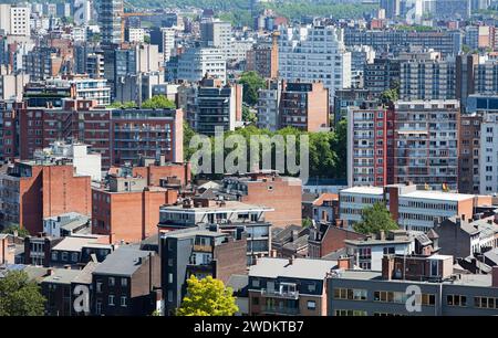 Vue panoramique, ville de Liège, Wallonie, Belgique, Europe Banque D'Images