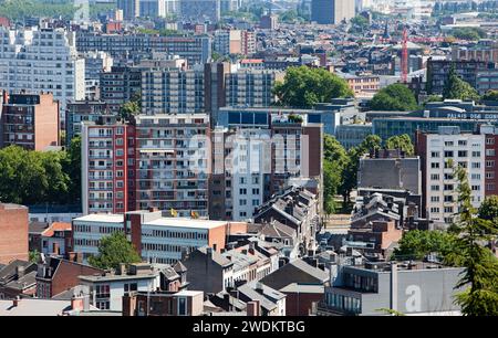 Vue panoramique, ville de Liège, Wallonie, Belgique, Europe Banque D'Images