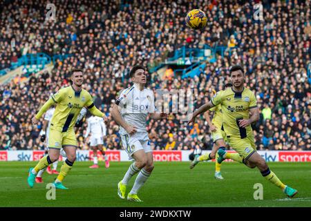 Leeds, Royaume-Uni. 21 janvier 2024. Daniel James de Leeds United en action lors du Sky Bet Championship Match Leeds United vs Preston North End à Elland Road, Leeds, Royaume-Uni, le 21 janvier 2024 (photo de James Heaton/News Images) à Leeds, Royaume-Uni le 1/21/2024. (Photo de James Heaton/News Images/Sipa USA) crédit : SIPA USA/Alamy Live News Banque D'Images