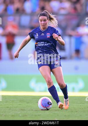 Lilyfield, Australie. 21 janvier 2024. Lorena Yvonne Baumann des Jets de Newcastle est en action lors du match de la saison 13 de Liberty A-League 2023/24 entre le Sydney FC et les Jets de Newcastle qui s'est tenu au Leichhardt Oval à Lilyfield. Score final Sydney FC 2:1 Newcastle Jets. Crédit : SOPA Images Limited/Alamy Live News Banque D'Images