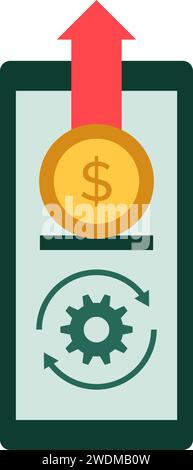 Icône de prélèvement automatique sur un compte bancaire isolé Illustration de Vecteur