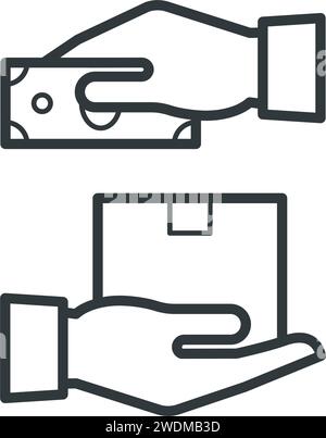 Mode de paiement comptant à la livraison isolé une icône de couleur Illustration de Vecteur