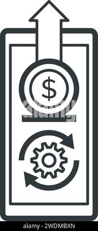 Icône de prélèvement automatique sur un compte bancaire isolé Illustration de Vecteur