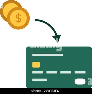 Icône isolée de carte de débit prépayée, concept bancaire et de paiement Illustration de Vecteur