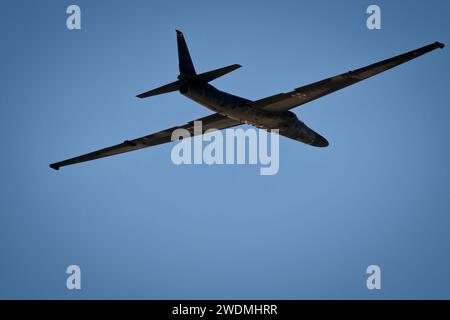 Une époque de guerre froide, et toujours en usage, U-2 Dragonlady spyplane fait une apparition à l'America's Airshow 2023 à Miramar, en Californie. Banque D'Images