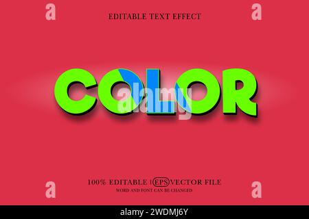 Thème de couleur d'effet de texte 3D vectoriel premium modifiable Illustration de Vecteur