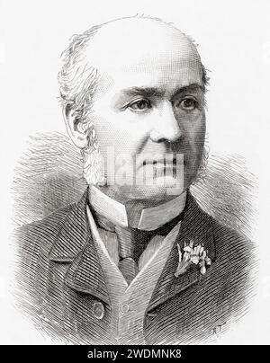 Edward Lawley Parker, président du comité de réception pour la visite de la reine Victoria à Birmingham en 1887, et lord-maire de Birmingham, Angleterre, 1891 - 1892. Extrait du London Illustrated News, publié le 26 mars 1887. Banque D'Images