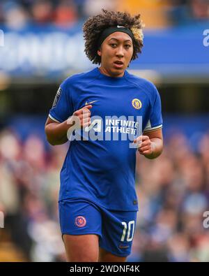 Londres, Angleterre, Royaume-Uni le 21 janvier 2024. Lauren James de Chelsea en action lors du match Chelsea Women contre Manchester United Women Barclays Women's Super League à Stamford Bridge, Londres, Angleterre, Royaume-Uni le 21 janvier 2024 Credit : Every second Media/Alamy Live News Banque D'Images