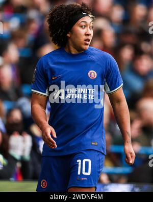 Londres, Angleterre, Royaume-Uni le 21 janvier 2024. Lauren James de Chelsea en action lors du match Chelsea Women contre Manchester United Women Barclays Women's Super League à Stamford Bridge, Londres, Angleterre, Royaume-Uni le 21 janvier 2024 Credit : Every second Media/Alamy Live News Banque D'Images