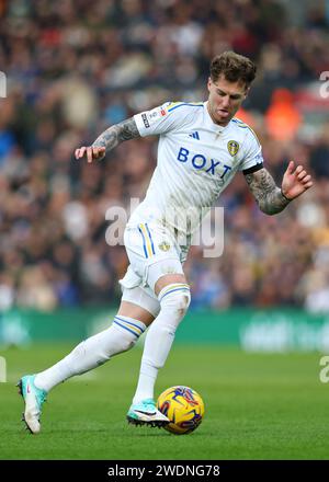 Leeds, Royaume-Uni. 21 janvier 2024. Joe Rodon de Leeds United lors du Sky Bet Championship Match à Elland Road, Leeds. Le crédit photo devrait être : Gary Oakley/Sportimage crédit : Sportimage Ltd/Alamy Live News Banque D'Images