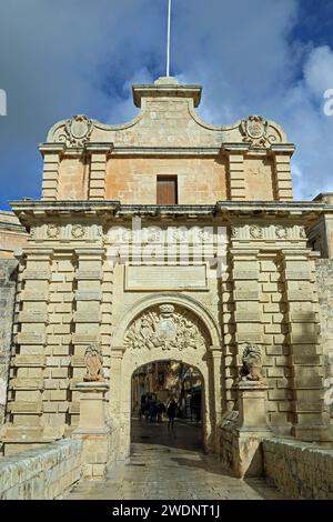 Porte Mdina à Malte Banque D'Images