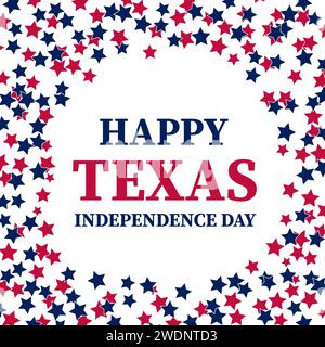 Bannière du Texas Independence Day. Célébration des fêtes le 2 mars. Modèle vectoriel pour affiche, flyer, carte de voeux, etc Illustration de Vecteur