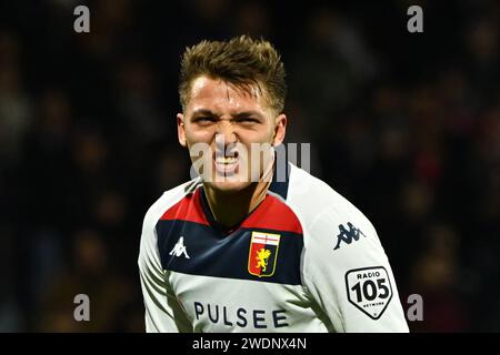 Salerne, Italie. 21 janvier 2024. Mateo Retegui de Genoa CFC lors du match Serie A TIM entre US Salernitana et Genoa CFC au Stadio Arechi, Salerne, Italie le 21 janvier 2024. Crédit : Nicola Ianuale/Alamy Live News Banque D'Images