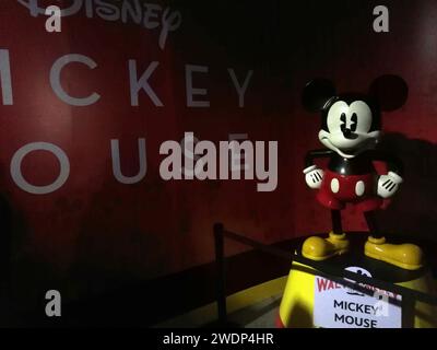 Leon, Mexique. 21 janvier 2024. Figurine de Mickey Mouse à l'exposition Disney Mickey Mouse lors de la foire publique Feria de Leon 2024 à Leon, Guanajuato. Photo : JVMODEL crédit : JVMODEL/Alamy Live News Banque D'Images