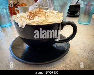 Une grande tasse de chocolat chaud mexicain à Coronado, en Californie. Banque D'Images