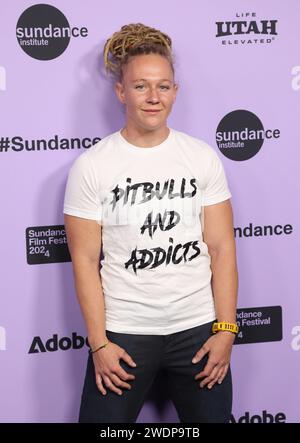 Park City, États-Unis. 20 janvier 2024. Reality Winner arrivée à la première « Winner » lors du Festival du film de Sundance 2024 qui s’est tenu au Ray Theatre le 20 janvier 2024 à Park City, Utah. © JPA/AFF-USA.com crédit : AFF/Alamy Live News Banque D'Images