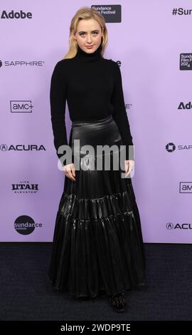 Park City, États-Unis. 20 janvier 2024. Kathryn Newton arrive à la première « Winner » lors du Sundance film Festival 2024 qui se tient au Ray Theatre le 20 janvier 2024 à Park City, Utah. © JPA/AFF-USA.com crédit : AFF/Alamy Live News Banque D'Images