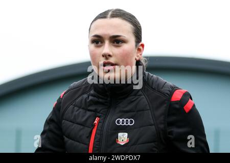 Halifax, Royaume-Uni. 21 janvier 2024. Calderdale College, Halifax, Angleterre, 21 janvier 2024 : EVA Jenkins (Knaresborough Town) avant le match de la coupe du comté de West Riding contre le Halifax FC à Halifax, Angleterre, le 21 janvier 2024. (Sean Chandler/SPP) crédit : SPP Sport Press photo. /Alamy Live News Banque D'Images