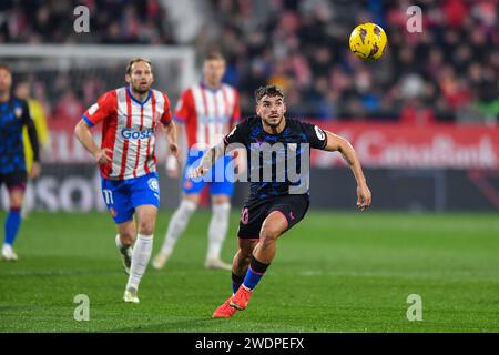 Girona, ESP. 21 janvier 2024. GIRONA FC-SEVILLA FC 21 janvier 2024 Issac (20) du Sevilla FC lors du match entre Girona FC et Sevilla FC correspondant à la vingt et un jour de la Liga EA Sports au stade municipal de Montilivi à Gérone, Espagne. Crédit : Rosdemora/Alamy Live News Banque D'Images