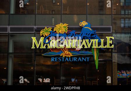 Jimmy Buffett's Margaritaville restaurant et complexe dans Times Square Manhattan NY Banque D'Images