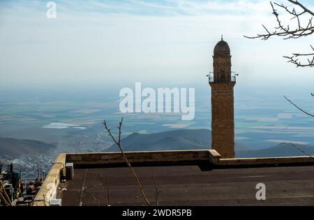 La Grande Mosquée (Ulu Camii) date du 12e siècle. Grande mosquée Mardin minaret, Turquie Banque D'Images