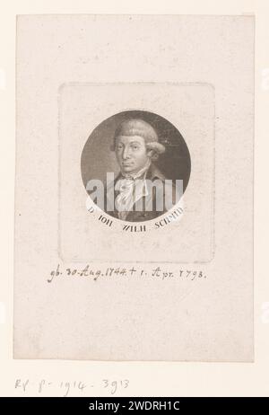 Portrait van Johann Wilhelm Schmid, Johann Gottfried Schmid, 1765 - 1795 gravure sur papier de personnages historiques Banque D'Images
