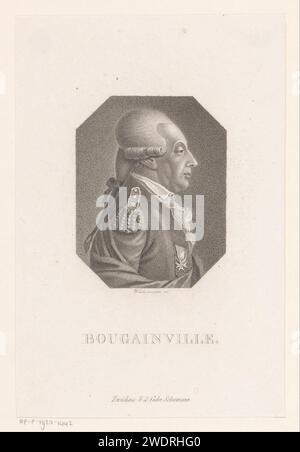 Portret van Louis-Antoine de Bougainville, Anton Wachsmann, 1818 - 1832 imprimeur : GermanyPublisher : Zwickau gravure sur papier personnages historiques Banque D'Images