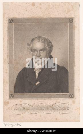 PortraT van Alexander von Humboldt, Michael Hofman, d'après Arthur F. Krüger, 1840 - 1855 papier imprimé gravure sur acier personnages historiques. physique Banque D'Images