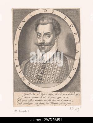 Portrait de Charles III, Duc de Lorraine, Thomas de Leu, 1576 - 1614 gravures sur papier gravant des personnages historiques Banque D'Images