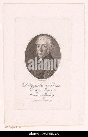 Portrait van Friedrich Johann Lorenz Meyer, Friedrich Wilhelm Bollinger, 1801 print Berlin paper Historical persons Banque D'Images