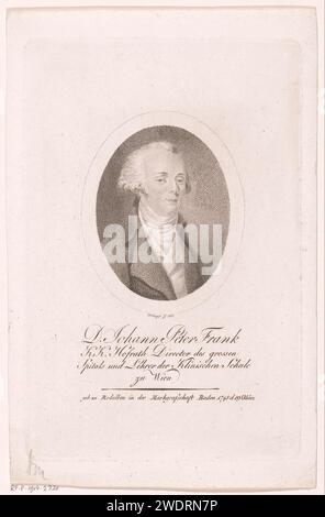 Portrait van Johann Peter Frank, Friedrich Wilhelm Bollinger, 1800 print Berlin paper Historical persons Banque D'Images