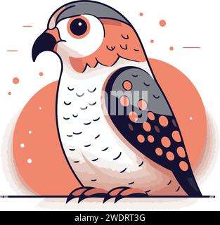 Mignon oiseau kestrel. Illustration vectorielle dans le style plat. Illustration de Vecteur