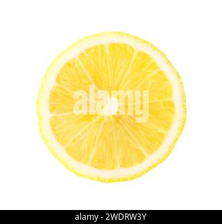 Vue de dessus de la belle moitié de citron jaune est isolé sur fond blanc avec chemin de détourage Banque D'Images