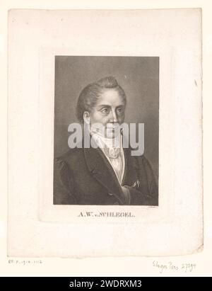 PortraT van August Wilhelm von Schlegel, Karl Barth, 1797 - 1853 print Allemagne papier gravure sur acier personnages historiques Banque D'Images