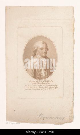 PortraT van Ernst Ludwig Wilhelm, Freiherr von Dacheröden, Karl August Brummer, 1794 imprimer Dresde paper Historical persons. ordre de chevalerie Banque D'Images