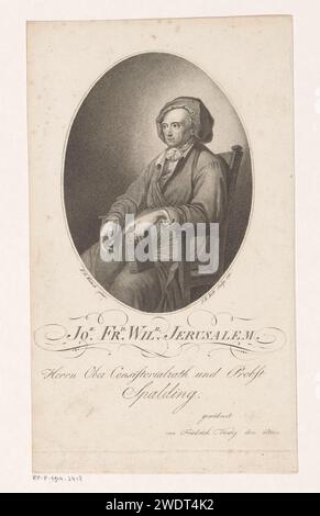 Portrait van Johann Friedrich Wilhelm Jerusalem, Johann Friedrich Bolt, d'après Friedrich Georg Weitsch, 1791 estampe Berlin sur papier gravure de personnages historiques. livre Banque D'Images