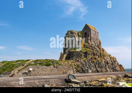 Chapelle sur le rocher de l'Hermitage, Château Elizabeth, Jersey, Îles Anglo-Normandes, Europe Banque D'Images