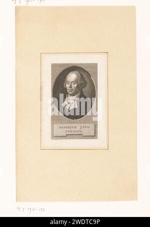 Portrait van Johann Heinrich Jung -Stilling, Johann Heinrich Lips, 1768 - 1817 imprimer papier gravure de personnes historiques. portrait d'un écrivain Banque D'Images