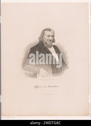 PortraT van August Heinrich Hoffmann von Fallersleben, August Weger, après Anonymous, 1849 - 1892 print Leipzig papier gravure sur acier personnages historiques Banque D'Images