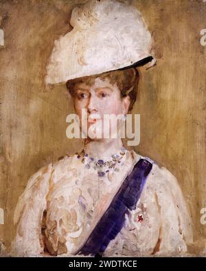 Reine Marie (1867-1953), Marie de Teck. Reine consort du Royaume-Uni (1910-1936), portrait à l'huile sur panneau de Solomon Joseph Solomon, 1914 Banque D'Images