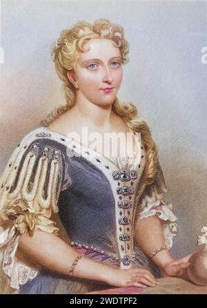 Caroline von Ansbach, 1683-1737. Königin und Gemahlin von König Georg II Von England. Gestochen von G. Brown nach J. W. Wright, aus dem Buch ''The Queens of England, Volume II'' von Sydney Wilmot. veröffentlicht à Londres UM. 1890.', Historisch, digital restaurierte Reproduktion von einer Vorlage aus dem 19. Jahrhundert, Date d'enregistrement non indiquée Banque D'Images