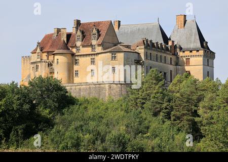 Château de Biron. Le Château de Biron, fondé au 12e siècle, fut le siège d'une des plus anciennes baronnies du Périgord avec le châteaux de Beynac, B. Banque D'Images