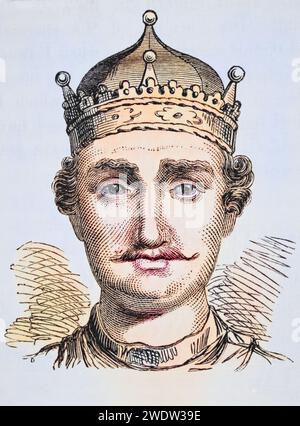 Wilhelm der Eroberer Wilhelm I. von England 1027 bis 1087 Aus Histoire nationale et domestique de l'Angleterre von William Aubrey, Londres UM 1890, Historisch, digital restaurierte Reproduktion von einer Vorlage aus dem 19. Jahrhundert, Date d'enregistrement non indiquée Banque D'Images