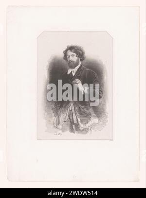 Autoportrait de l'artiste, Paul Gavarni, papier Paris imprimé en 1842. personnages historiques. portrait, autoportrait de graphiste Banque D'Images